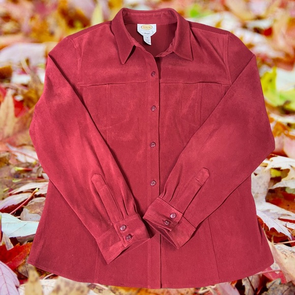 Talbots stretch button up shacket women’s medium - Picture 3 of 5